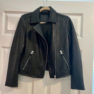 AllSaints Dalby Leather Biker Jacket in Black